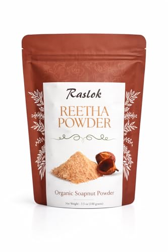 Raslok Soapnut/Aritha/Reetha Powder for hair care | Natural | No Added Preservatives and Additives (3.52 oz)