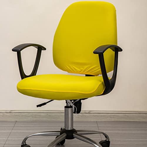 Melaluxe Computer Office Chair Cover - Protective & Stretchable Universal Chair Covers Stretch Rotating Chair Slipcover (Yellow)