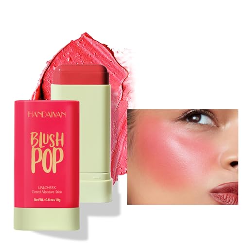 Colorete en barra, colorete en crema 2 en 1 para labios y mejillas, colorete en crema hidratante con un acabado mate natural, ligero, fácil de difuminar, versátil para todos los tonos de piel (03)