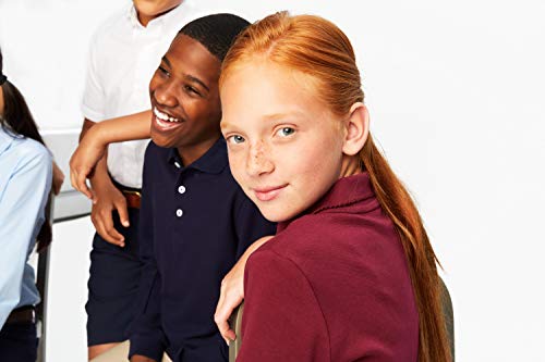 Image of French Toast Girls' Short Sleeve Picot Collar Polo School Uniform Shirt (Standard and Plus)
