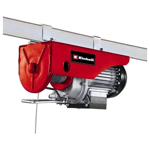 Einhell Polipasto eléctrico - TC-EH 250. 450 W,parada de emergencia e interruptor termostático. Cable de alambre sin torsión de 12 m, rodillo guía con gancho de carga y cierre de seguridad