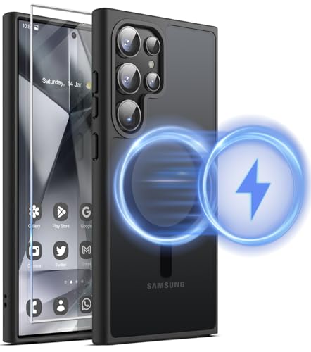 Ailicici für Samsung Galaxy S24 Ultra 5G Hülle Mit Mag-Safe, Magnetisch Handyhülle Mit Schutzfolie, Anti-Fingerabdruck M...