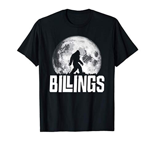 Billings Montana Bigfoot Vintage Full Moon Retro Squatch Maglietta