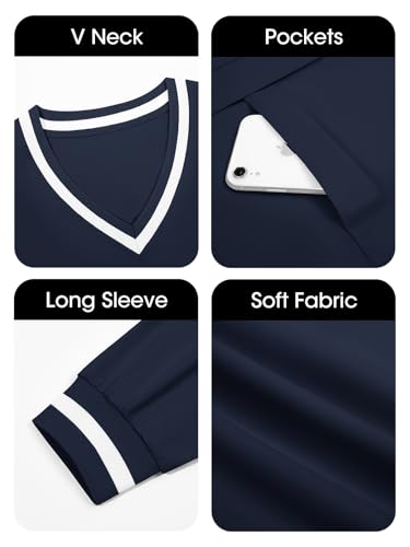 Fisoew Womens 2 Piece Outfits Long Sleeve V Neck Sweatshirt High Waist Running Shorts Sets Loose Fall Workout Tracksuits