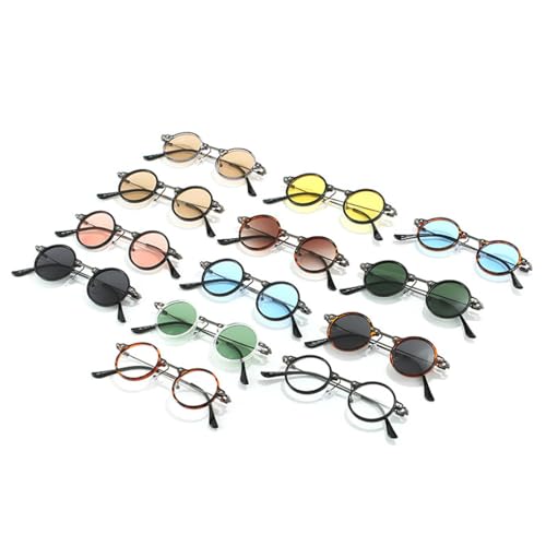 Lunettes de soleil rondes steampunk gris léopard UV400