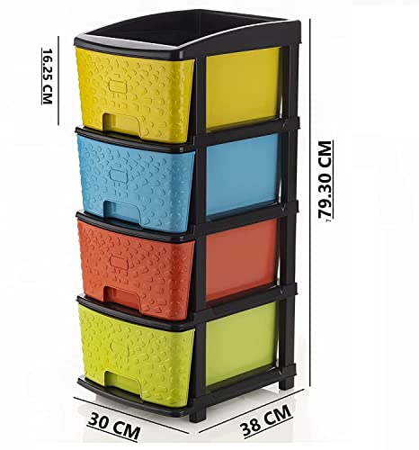 Image of Sweese 4 XL Multipurpose Drawer Plastic Modular Chest Storage Organizer Home, Office, Parlor, School, Doctors, Home and Kids 4XL (Multicolor)