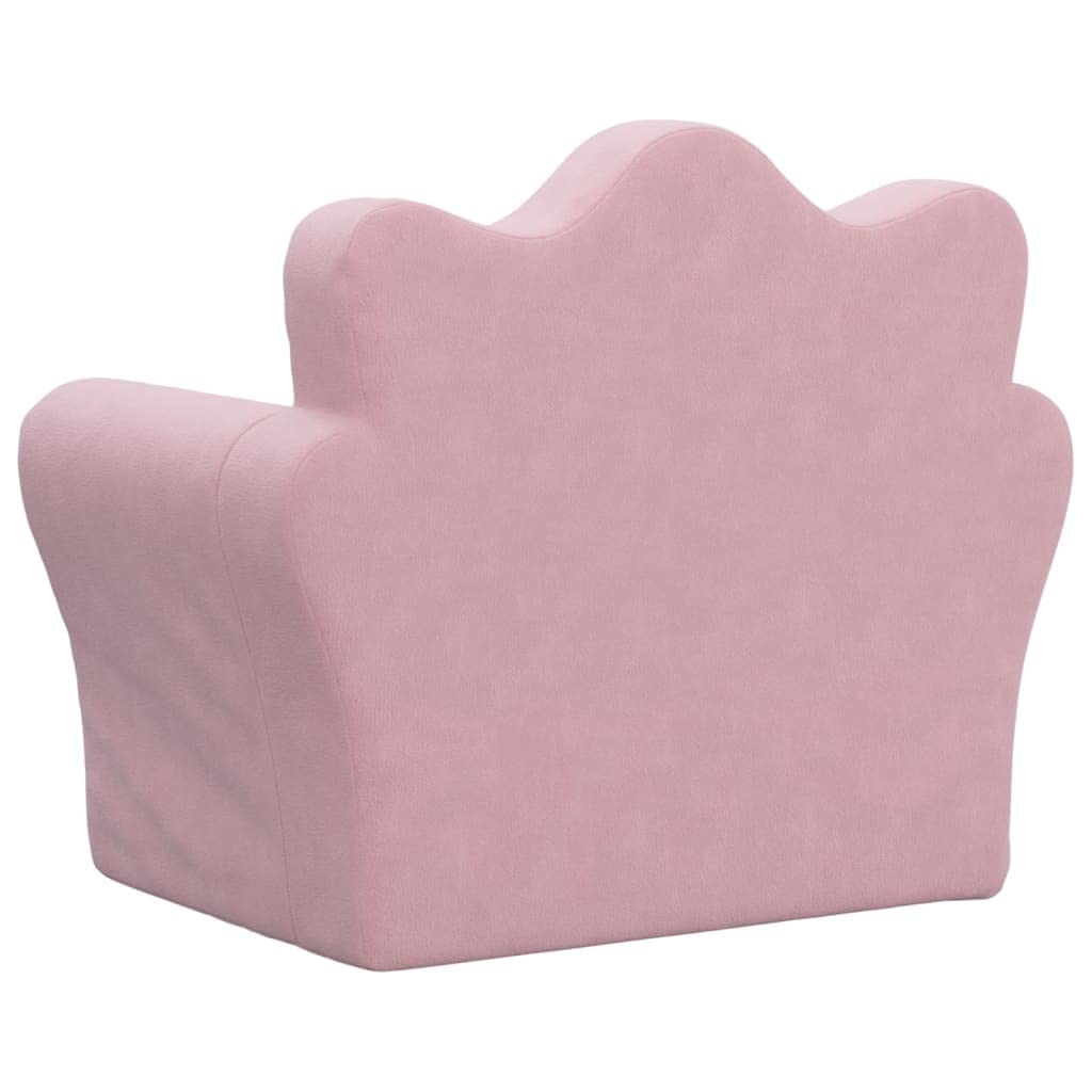 vidaXL Canapé pour Enfants, Siège avec Accoudoirs, Fauteuil avec Dossier pour Tout-Petits, Meuble de Chambre Salon, Rose Peluche Douce