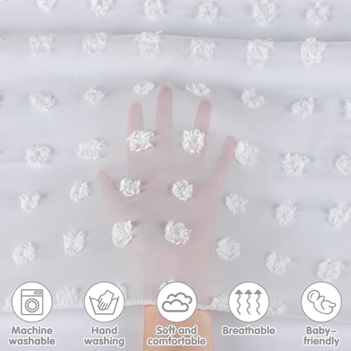 Image of Bed Canopy for Girls - Princess Bed Canopy - Crib Canopy for Boys and Girls Bedroom Decor, Suitable for Use in Cribs Canopy Bed Curtains (White)