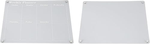Miniatura 8 de Tablero de planificación, tablero de acrílico transparente, tablero de notas magnético, calendario de borrado en seco para refrigerador (tablero de