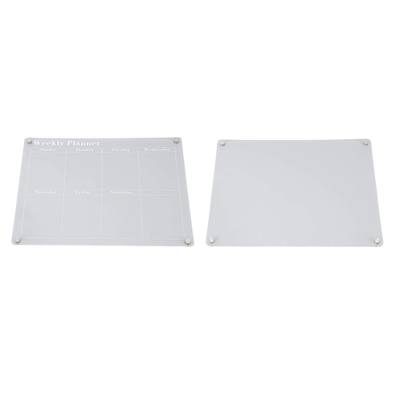 Tableau de Calendrier Magnétique en Acrylique Transparent 15,7 X 11,8 Pouces + 4 Aimants Puissants, Essuyage Trace, écriture Claire pour la Cuisine du Bureau Familial (Tableau de