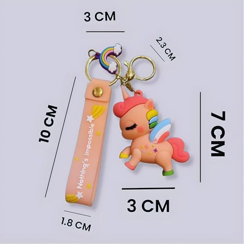 Image of Cute 3D Keychain | Keyring & Quirky Bag Charm | Hard Silicone, Unbreakable | Travel Essential | Kids Friendly | Strap & Bag Hook
