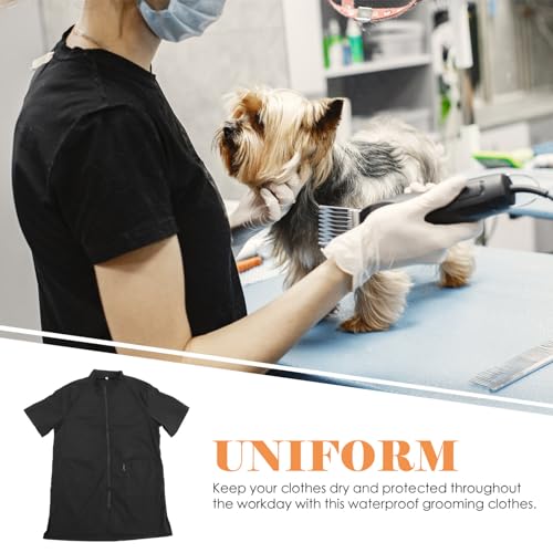 UKCOCO Wasserdichter Nylon Haustier Kosmetiker Uniform Schürze Für Hunde Katzen Fellpflege Und Nagelschneiden Leichter Schutzkittel Für Tierhandlungen Und Zuhause