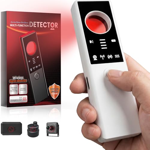 QLUNMOU Hidden Camera Detectors - 6-in-1 GPS Tracker & Bug Detector, Anti-Spy De...