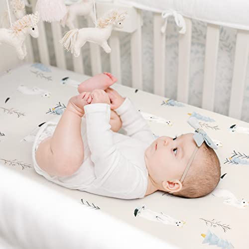 Grssder C1C336 Stretch Ultra Soft Jersey Knit Fitted Pack And Play Sheets Set 2 Pack, Fit Portable/Mini Cribs Sheets, Playpen Mattress Pads Safe And Snug thumb #4