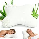 Shulltji Anti Falten Kissen für Frauen und Männer, Aloe Vera Beauty Pillow mit Memory Foam Für Bauchschläfer und Seitenschläfer, Beauty Pillow Anti Aging Kissen gegen Schlaffalten (42cm x 38cm)