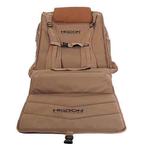 Higdon Outdoors Hot Shot Backrest Blind with Built in Decoy Bag (Dirt) | 2-in-1 Weather Proof Blind System with Pin- Free Deployment and Expandable Bag Compartment for Waterfowl Hunting