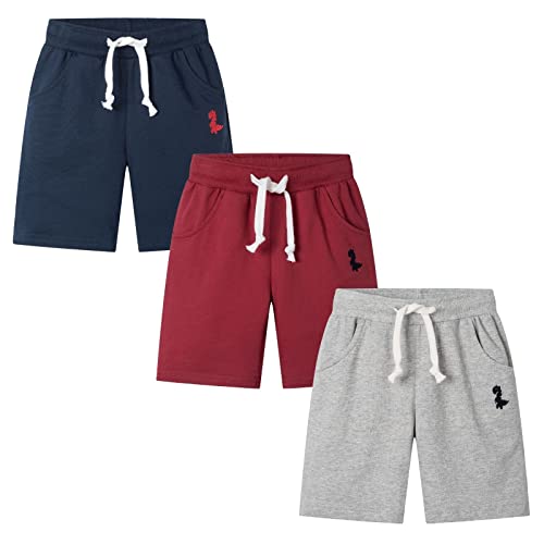 Hzxvic Toddler Baby Boys Shorts, Summer Cotton Shorts For Kids Girls, 3 Pack Childrens Jogger Pants（Red Dinosaur-5T） #TOP6