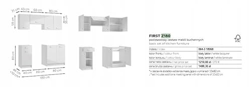 TRANS-PAL Kitchen Units - Set of 5 / Oak or White / Cupboard Cabinet Sink Base & Wall Units - Image 8