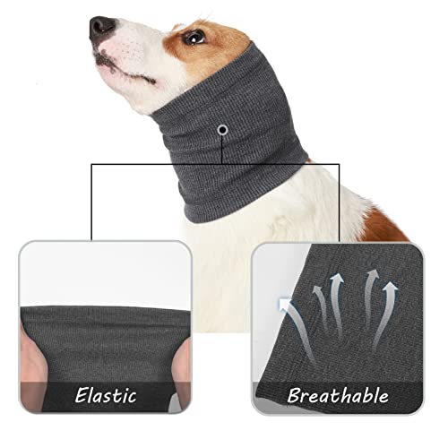 Jethrora Protetor de orelha para pescoço de cachorro Snood para proteção contra ruídos, ansiedade e