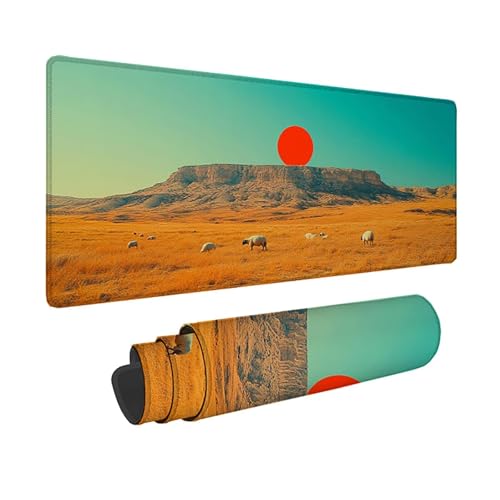 Tapis de souris XXL imperméable et antidérapant 80x40 cm jaune