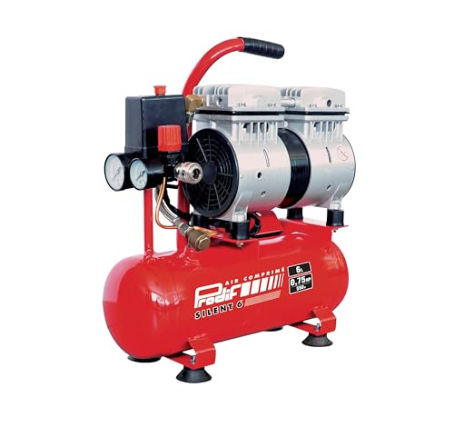 SODISE COMPRESSEUR SILENCIEUX 6L 8 BARS 0.75CV Rouge Silencieux Sans Huile