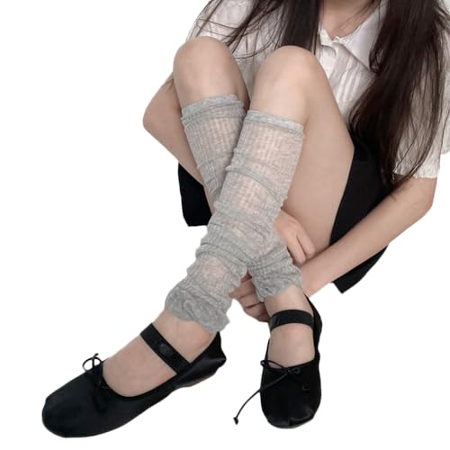Leg Warmers Toeless Grip Over The Knee Socks,Thin Mesh Lace Foot Socks Leg Sleeves for