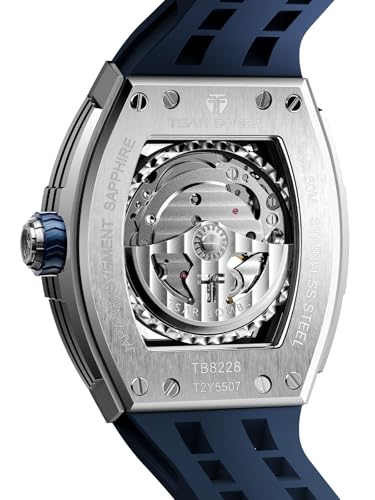 Image of TSAR BOMBA Mens Luxury Watch Automatic Watches for Men 50M Waterproof Japanese Mechanical Movement Tonneau Stainless Steel Case Sapphire Glass Big Face Cool Unique Fashion Gift Men