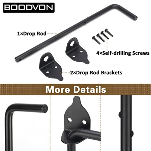 12 Inch Cane Bolt Gate Drop Rod Heavy Duty Gate Hardware, Wooden Fence Latch For Gates, Metal Gates Doors Stopper For Gate Ground, Wrought Iron Gate Latches, Black Finish #TOP1