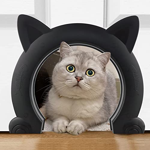 Wordcam Grande porte intérieure pour chat, porte intérieure XL pour chat, chaton et petit chien (noir) Cover