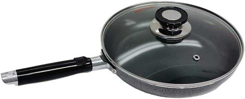 9-1/2" Nonstick Fry Pan With Lid Deep Frying Pan with Handle,Skillet,Dishwasher Safe