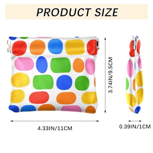 Geometric Circles Ovals Artistic Coin Purse Leather Pouch Change Purse, Squeeze Coin Pouch for Cards, Keys & Lipsticks, Unisex3