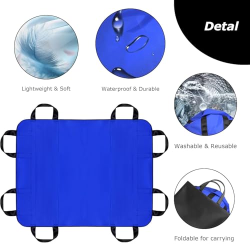 Coussin de transfert patient avec 8 poignées drap de positionnement bleu - 4