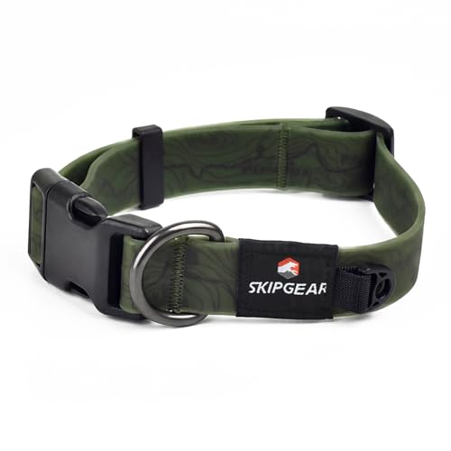 SKIPGEAR Waterproof Dog Collar Odor-Resistant (Avocado Green Large)