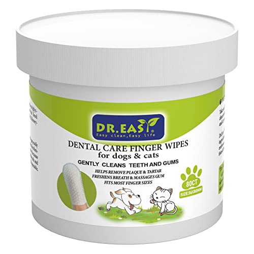 DR.EASY 指サック 歯みがきシート new つぶつぶ付き 80枚入り 犬猫通用 人工香料不使用 植物由来成分 つぶつぶ付き 密着強化