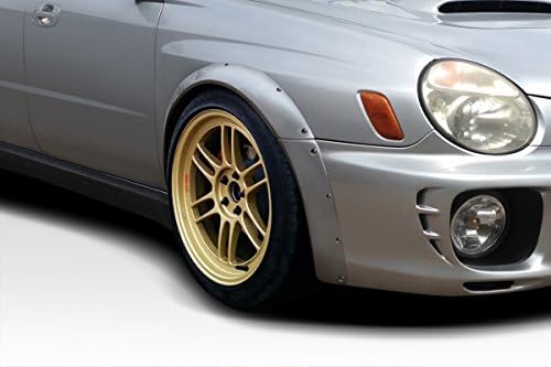 BRIGHTT-73569513 FRP (Fiberglass Reinforced Plastics) Race Style Fender Flare - Compatible With/Replacement For Impreza 4DR 2002-2003 - 4 Piece