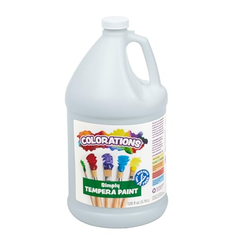 Colorations Paraben-Free Tempera Paint for Kids, 1 Gallon, Bright White