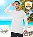 Men's Tall Rash Guard Long Sleeve T Shirts - UPF 50+ Sun Protection Tee Shirt for Fishing, Swim, Hiking White