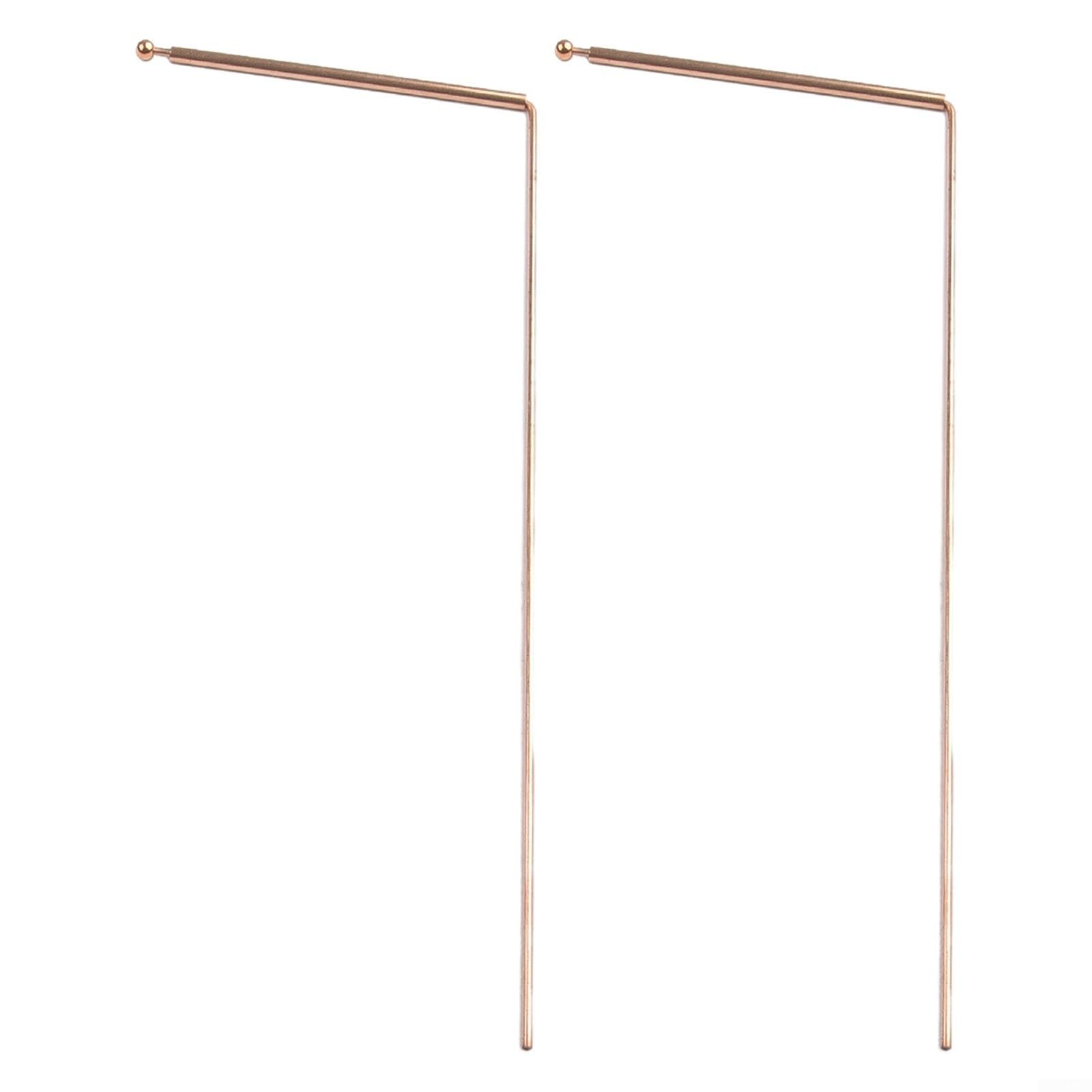 2 Pack Copper Dowsing Rods For Water, Treasure And Metal Detection - Multimeter Test Leads Finding Tools, Probing For Minerals, Gold, Lost Objects(single head-ball)