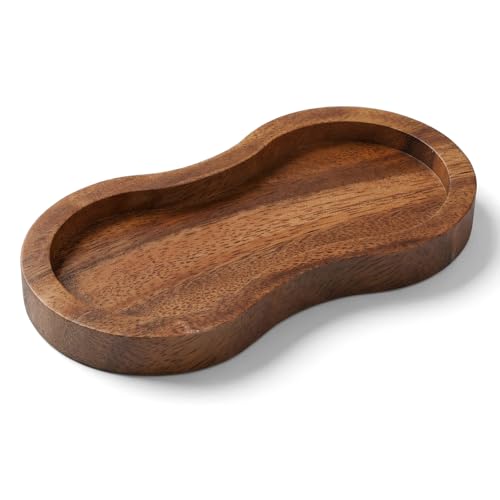 Tyqour Salt and Pepper Tray, Small Wooden Tray for Salt and Pepper Holder Counter and Dining Table Protector Fit Many Mills & Shakers, Grinder Accessories