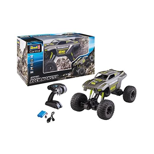 Revell Control 24462 RC Crawler Rock Monster, 2,4 GHz fjärrkontroll, proportionell, höjdjusterbar landningsutrustning, vänster och höger hand fjärrkontroll bil, 43 cm
