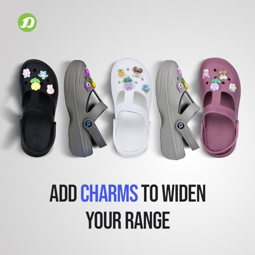 Image of DOCTOR EXTRA SOFT Women's Classic Charms Clogs /Sandals with Adjustable Back Strap for Adult | Comfortable & Light Weight | Stylish & Anti-Skid |Waterproof & Everyday Use Mules for Girls & Ladies D-511