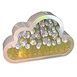 HEIBTENY DIY Cloud Tulip Lamp, DIY Flower Night Light, LED Night Light, Mirror, Table Lamps, Bedroom Ornaments Decoration (Purple)