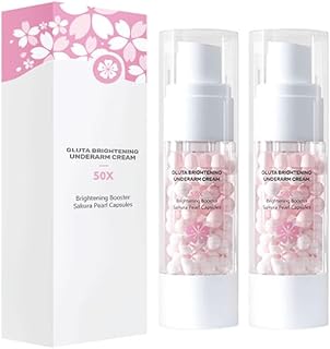 Sakura Gluta Brightening Booster Cream, Body Care Brightening Cream for Body, Underarm Whitening Cream, Sakura Whitening Cream, 50x Brightening Booster (Size : 2Count (Pack of 2))