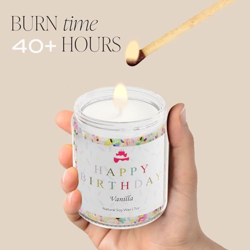 Lihome Happy Birthday Candle - Birthday Gifts for Women, Men, Mom, Dad, Sister, Teacher, Friends - Best Gifts for Her Ideas, Natural Soy Wax Vanilla Scented Candles - Image 6