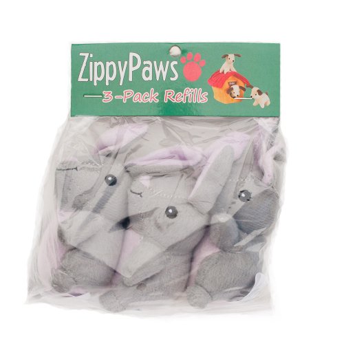ZippyPaws Burrow Replacement Miniz - Interactive Dog & Puppy Toys for Boredom, Stimulating Pet Products to Keep Them Busy, Plush Refills for Hide & Seek Puzzle, Squeaky Toy for Enrichment - Bunnies