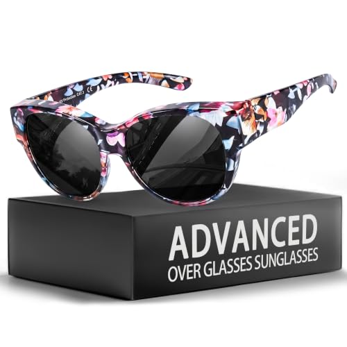 Myiaur Polarized Fit Over Glasses Sunglasses for Women Trendy Wear Over Glasses UV400 Protection for Driving Outdoor