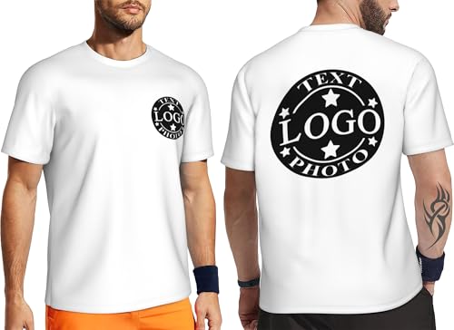 Custom T Shirts for Men Women,Personalized Shirts with Photo Logo Text,Customized T-Shirt for Front & Back Print3