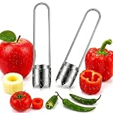 Red Bell Pepper Corer 2PCS, Jalapeno Apple Stainless Steel Core Remover