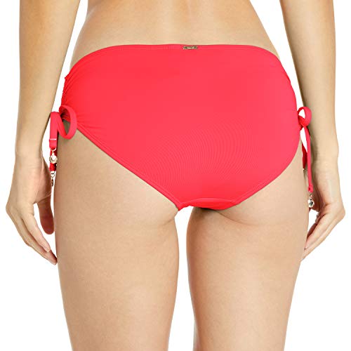 Anne Cole Women's Standard Alex Solid Side Tie Adjustable Bikini Swim Bottom, New Coral, Small #TOP1