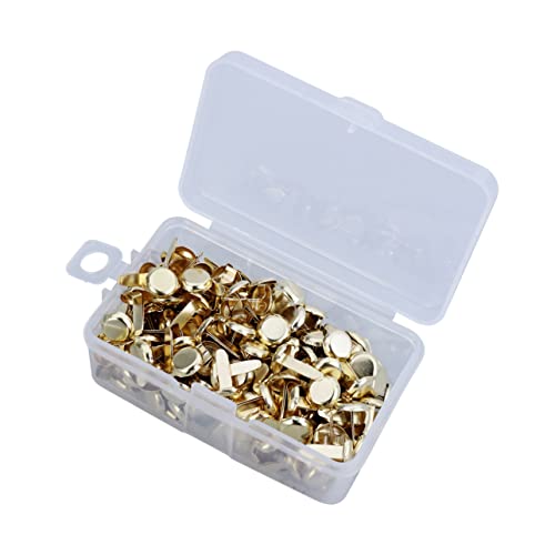 LIFKOME 200pcs Metal Paper Fasteners Boutonniere Self Adhesive Fasteners Push Pins for Cork Board Trouser Hook and Bar Fasteners Vinyl Paper Round Fasteners Bulletin Board Pins Tape Rivet